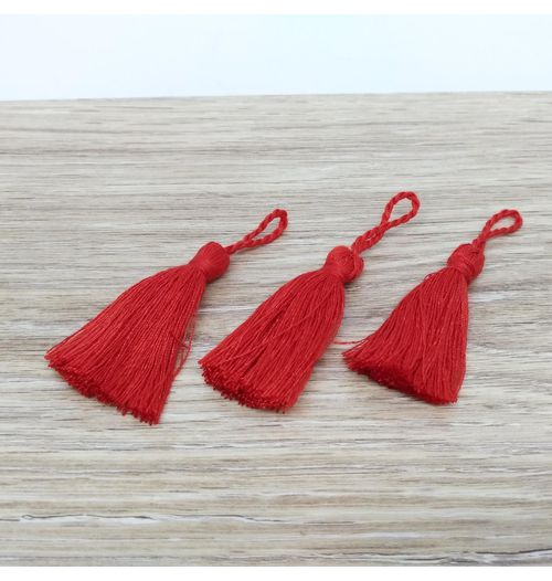 Tassel Poliéster 5,3 cm - Vermelho (pcte com 3 unidades)